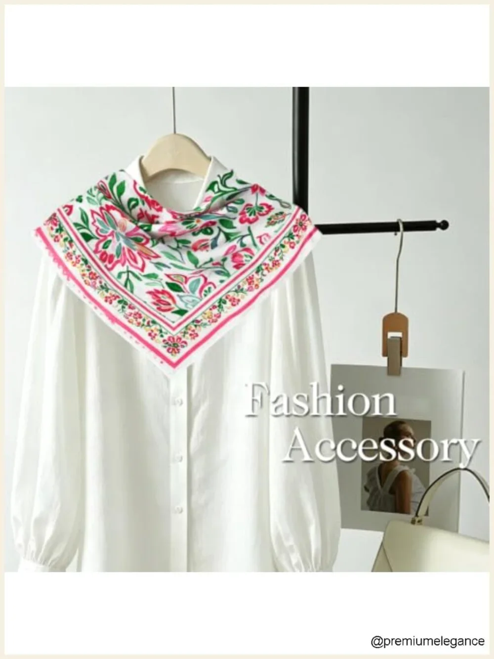 Silky Satin Multifunctional Square Scarf for Women - Hair Neck Purse Accessory